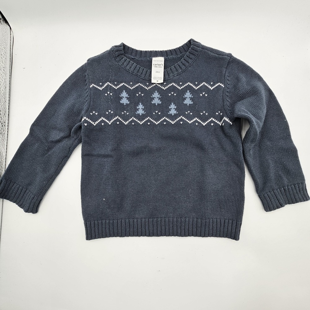 Toddler Boys 18M 24M Clothing Lot 3 Pc Carter's Little Co Knit Sweaters Tee - Picture 15 of 16